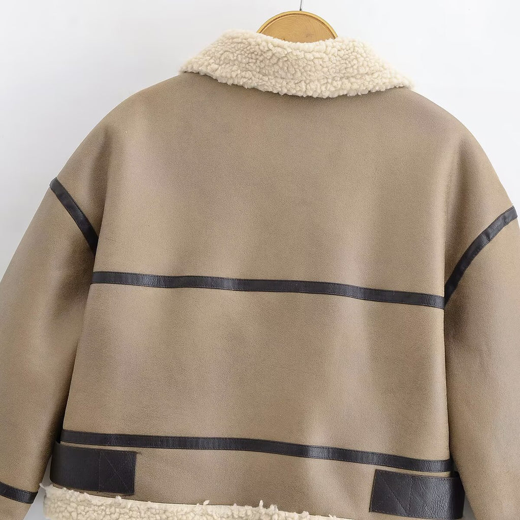Short fur integrated jacket