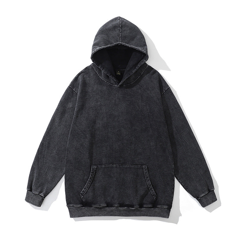 Direct Spray Print Loose Pure Cotton Washed Vintage Hoodie