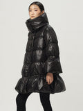 Stand Collar Long Sleeve Solid Color Loose Parkas Fashion Streetwear Coats For Women Winter Warm Clothing