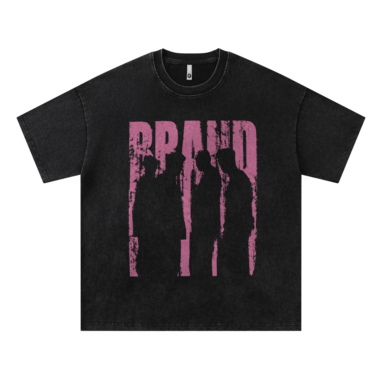 Streetwear Hip Hop Washed Portrait Print T-Shirt for Men and Women, Summer Retro Unique Loose Fit Couple Short Sleeve Top