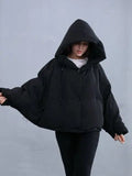 Winter Women's Parkas Fashion Tide Loose Fluffy Orange Red Oversized Down Jacket New Hooded Long Sleeve Warm Coats