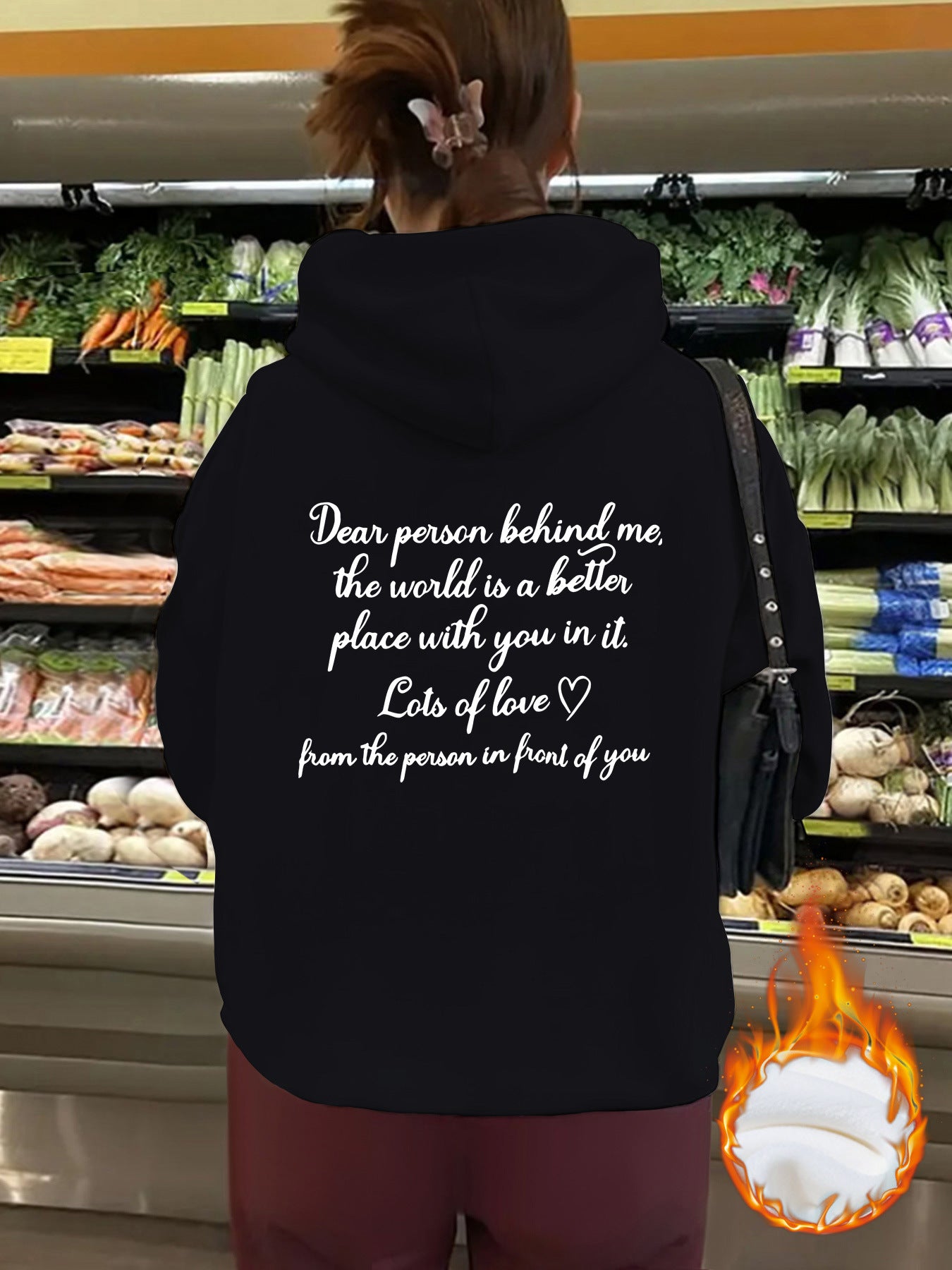 Lots of love printed hoodie