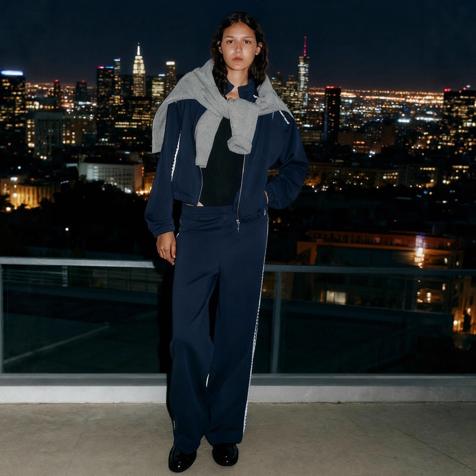 Sports pants set loose two-piece set