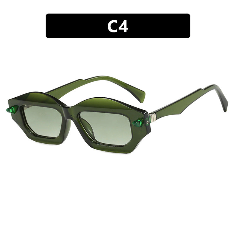 Irregular small frame sunglasses, high-end fashion show sunglasses, versatile, trendy, modern and fashionable sunglasses for women