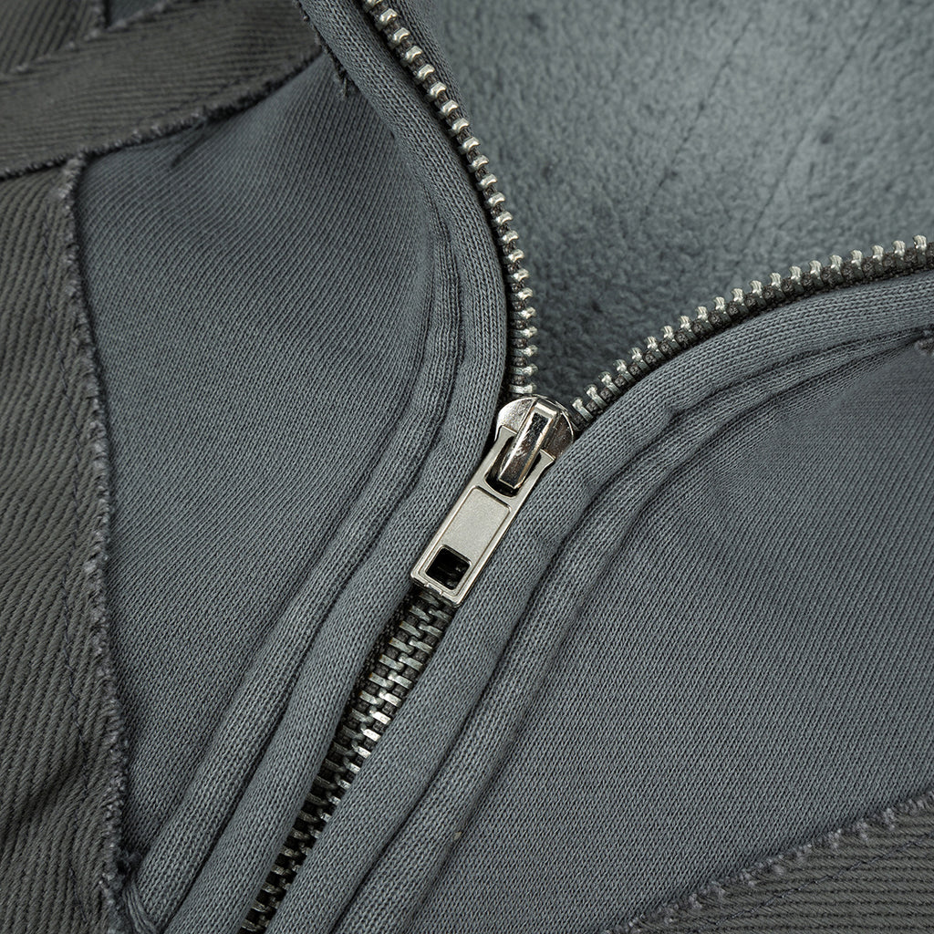 Wash Embroidered Fleece Lined Zip-Up Hooded Sweatshirt for Men