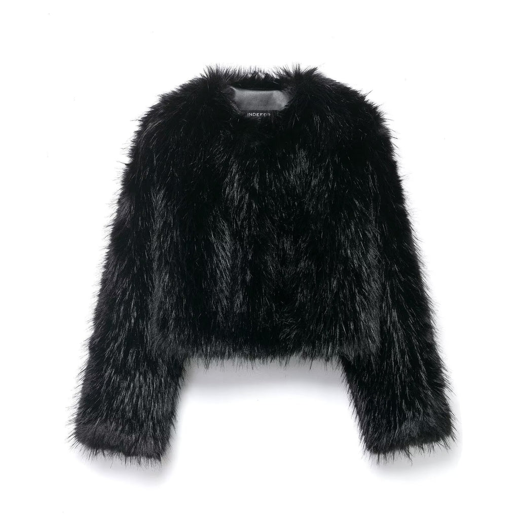 Artificial fur effect jacket