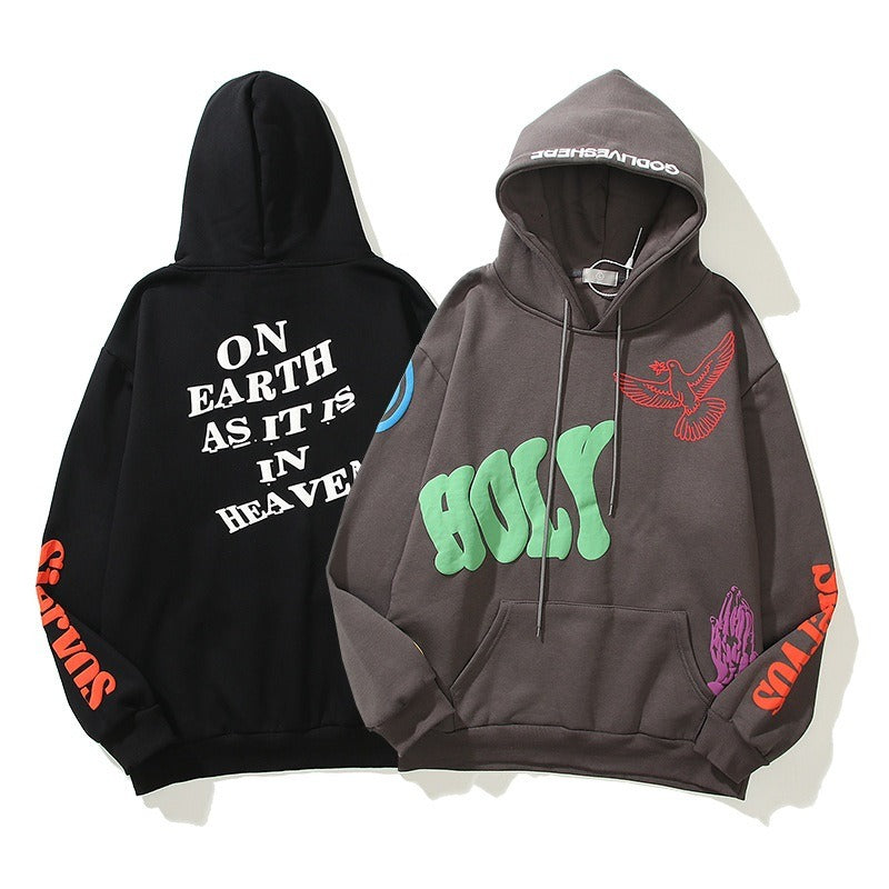 Kanye Kanye Three Dimensional Foam Graffiti Print Hoodie
