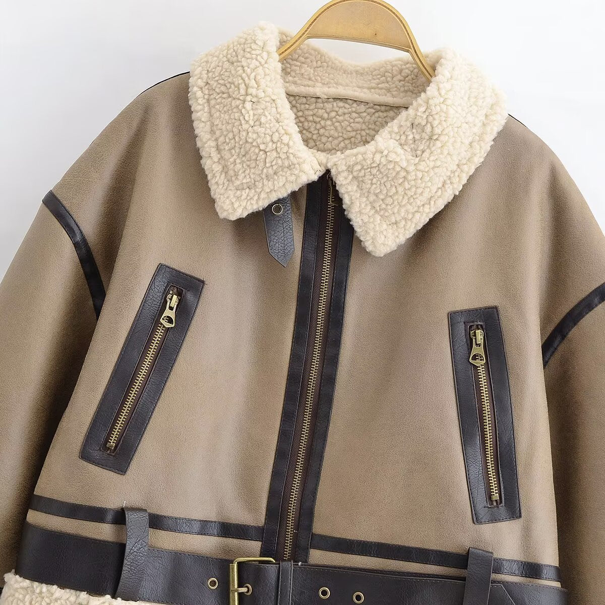 Short fur integrated jacket