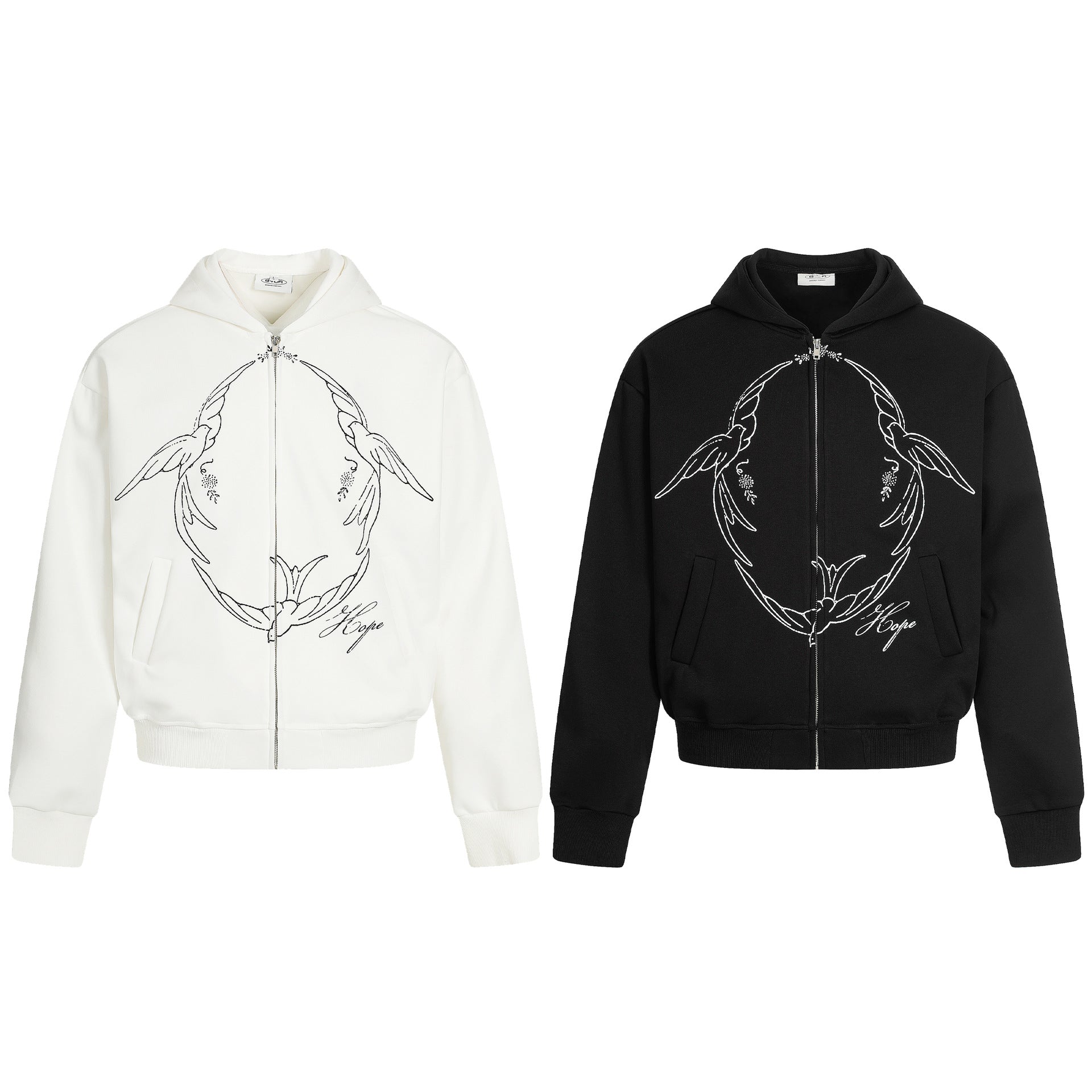 Printed cardigan zipper hoodie