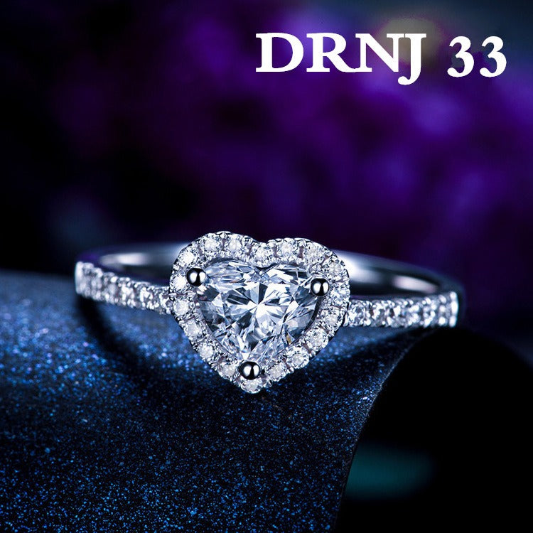 Eight Heart Eight Arrow Zircon Imitation Moissanite Ring for Women and Men's Six Claw Wedding Ring