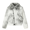 Cotton jacket with fur collar