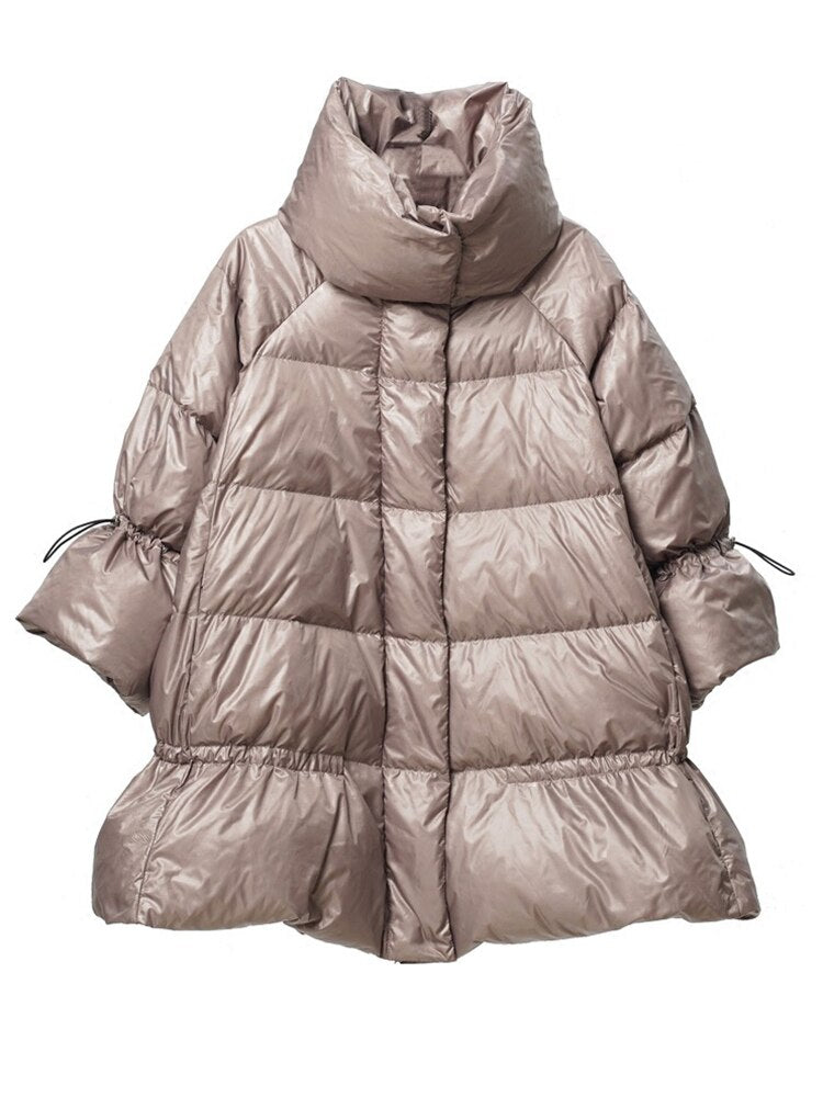 Stand Collar Long Sleeve Solid Color Loose Parkas Fashion Streetwear Coats For Women Winter Warm Clothing