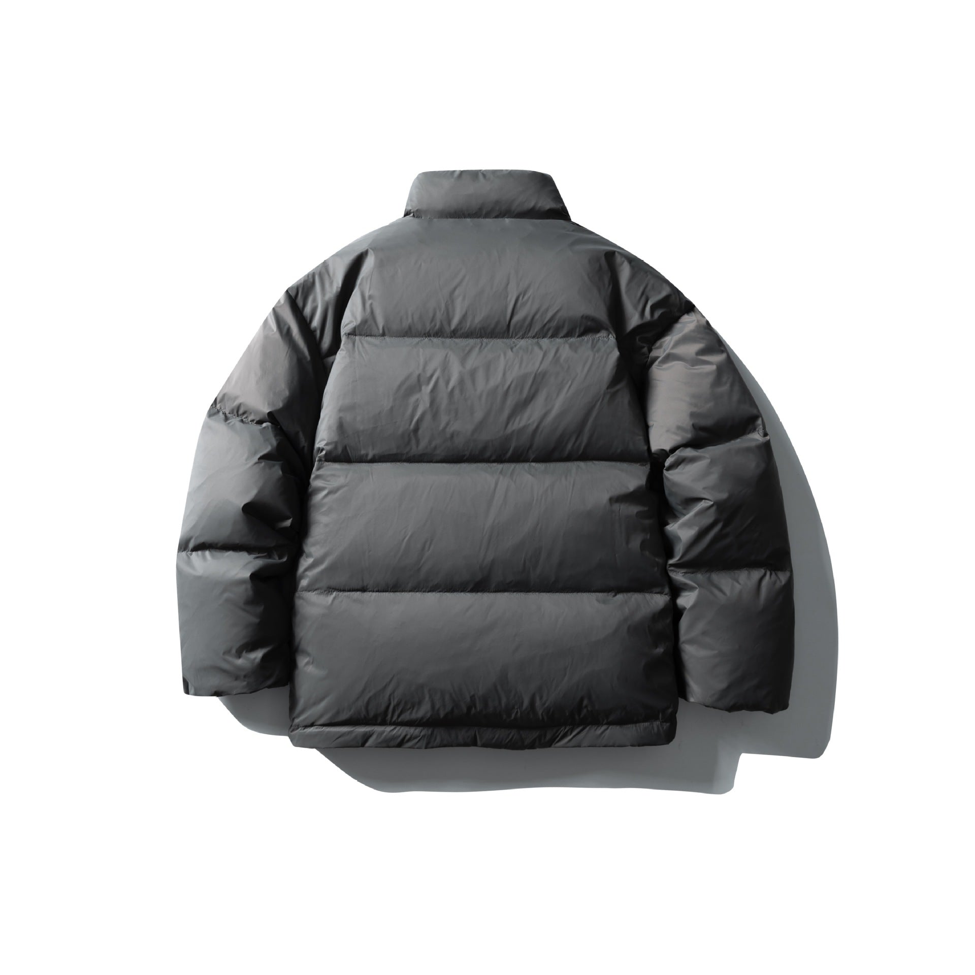 White Duck Down  Zipper  Stand Collar Puffer Down Jacket