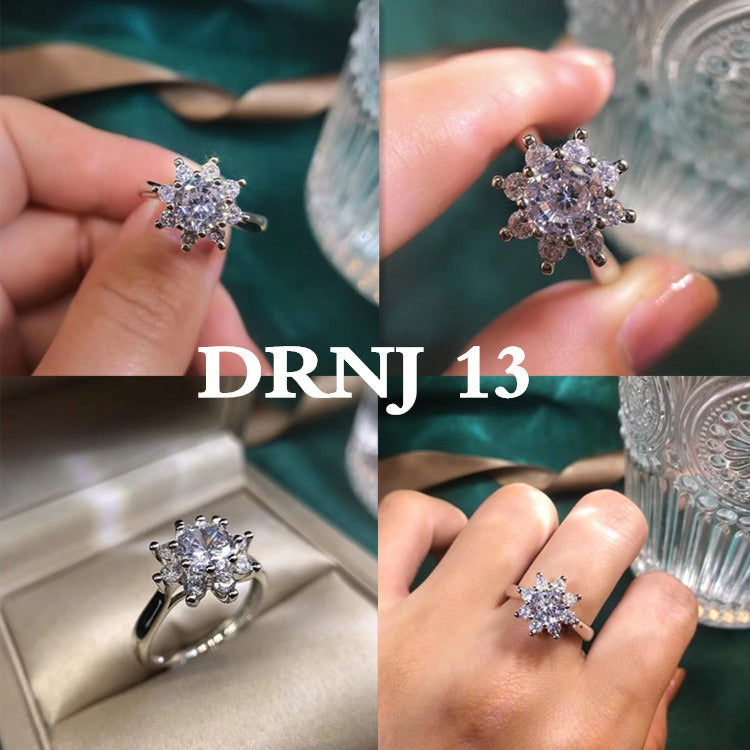 Eight Heart Eight Arrow Zircon Imitation Moissanite Ring for Women and Men's Six Claw Wedding Ring