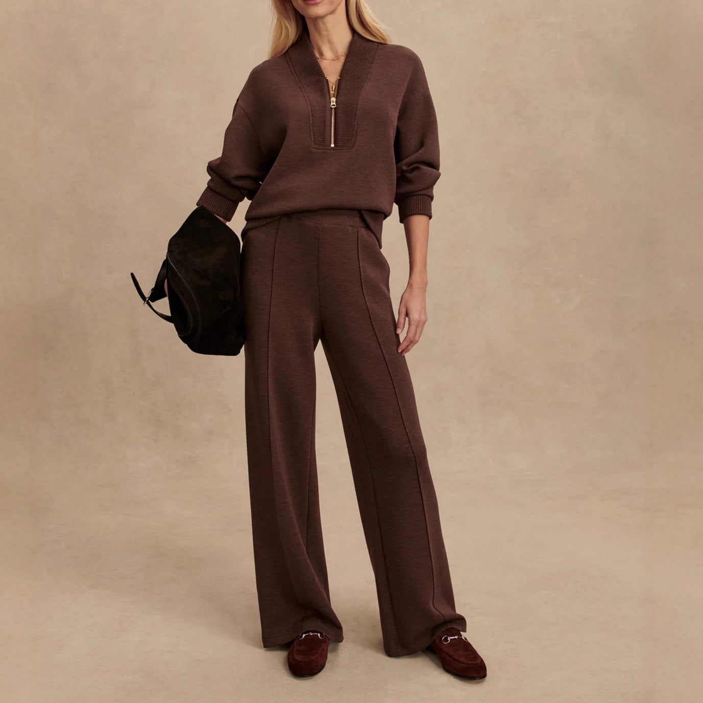 Women's zipper two-piece set