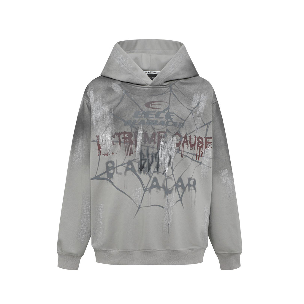 Paint hand-painted spider graffiti hooded sweatshirt