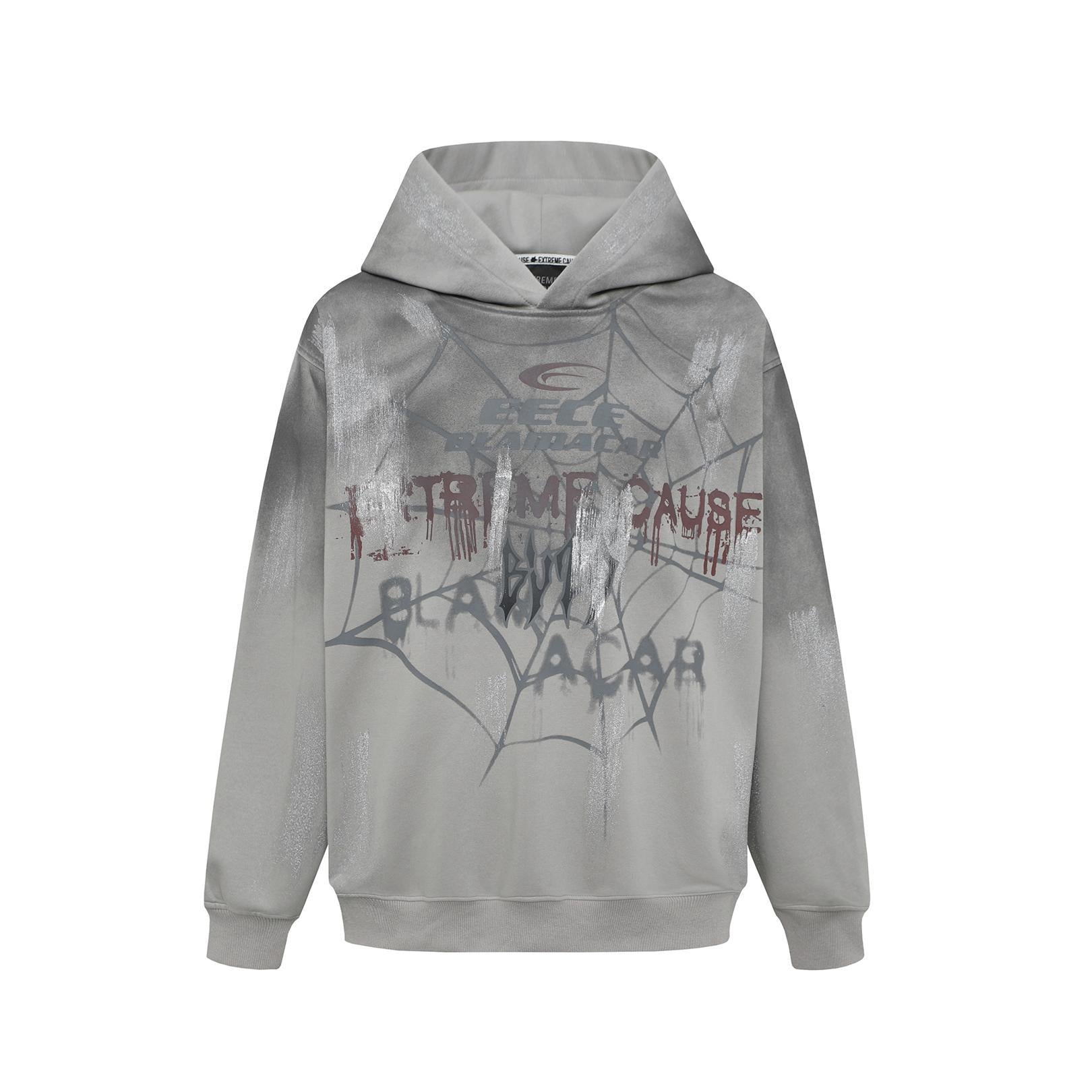 Paint hand-painted spider graffiti hooded sweatshirt