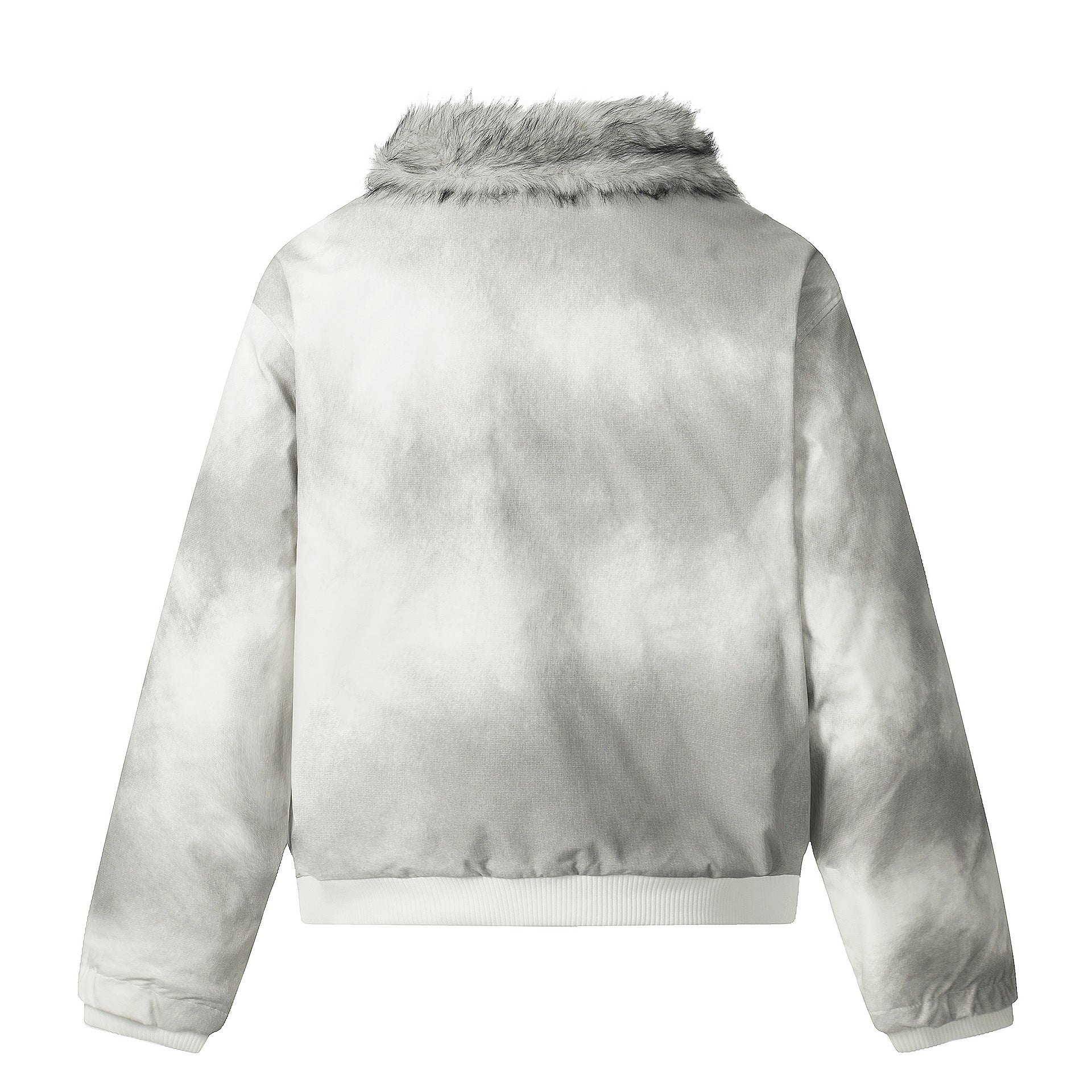 Cotton jacket with fur collar