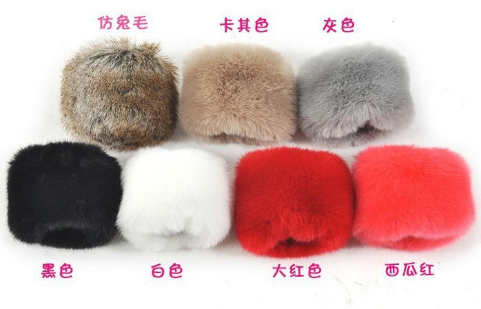 Fur imitation rabbit fur large fur sleeves wrist gloves