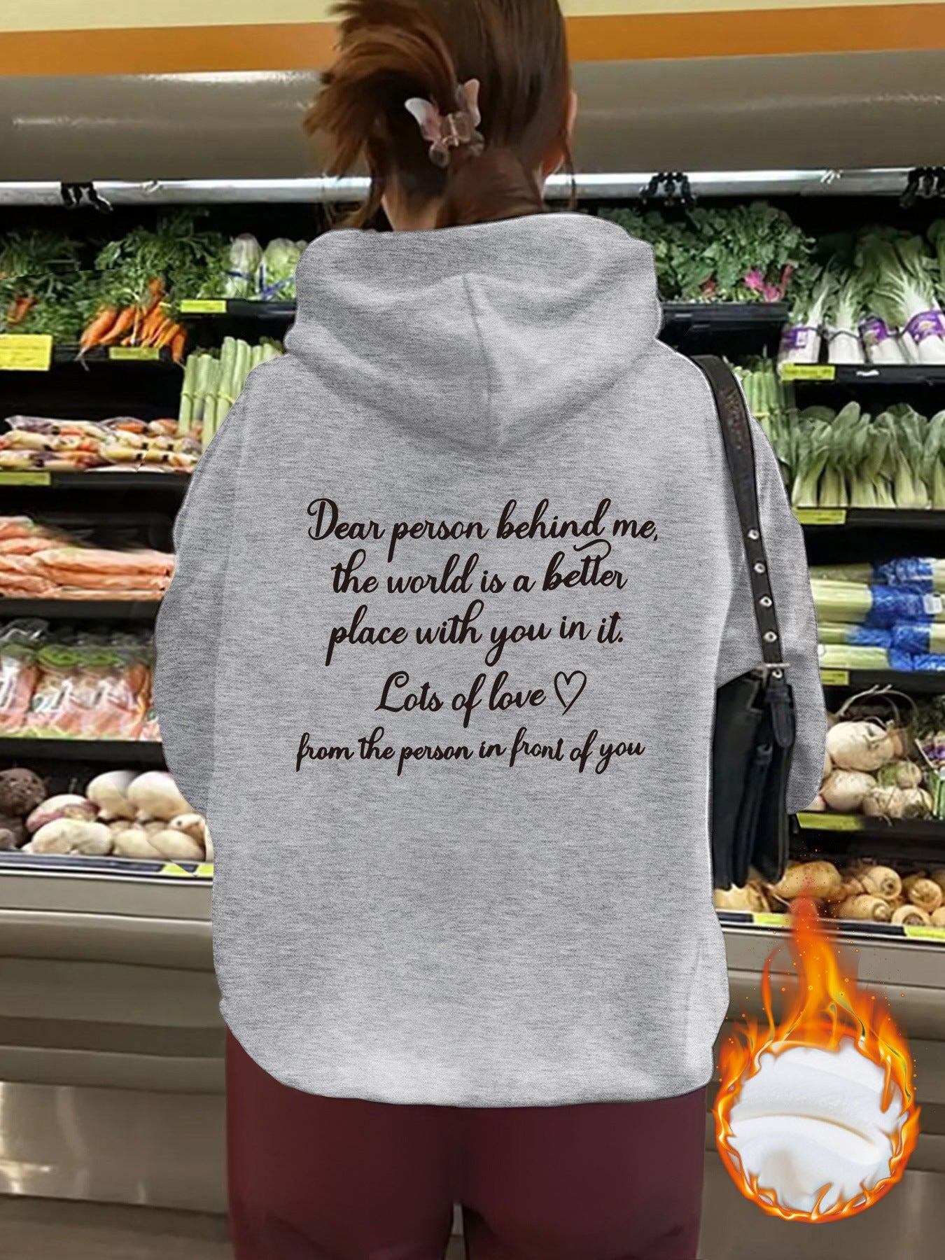 Lots of love printed hoodie