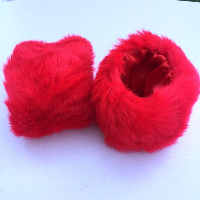 Fur imitation rabbit fur large fur sleeves wrist gloves