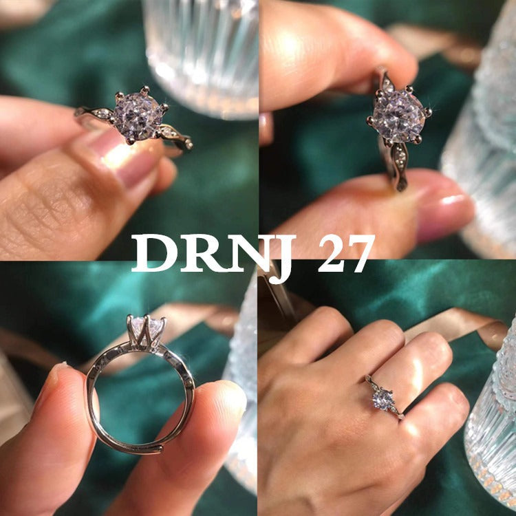 Eight Heart Eight Arrow Zircon Imitation Moissanite Ring for Women and Men's Six Claw Wedding Ring