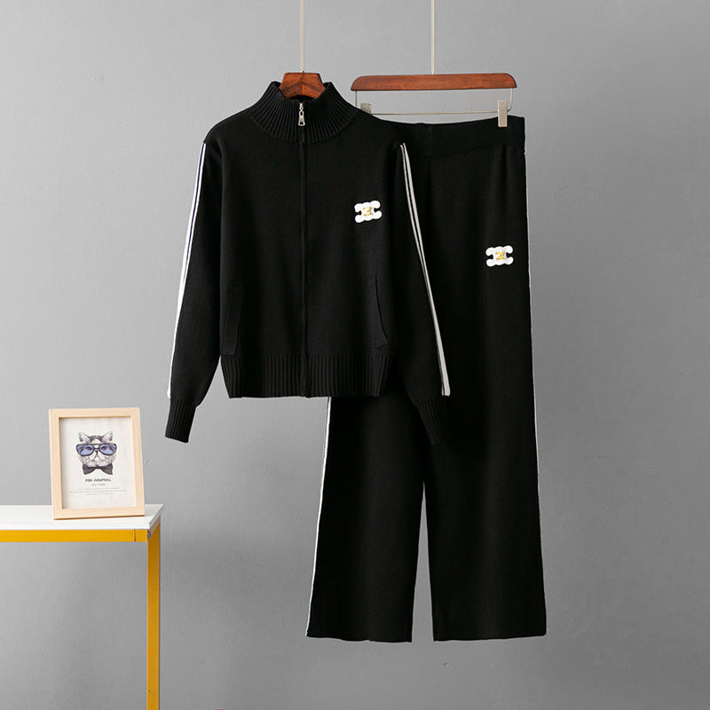 Sports suit women's zipper hoodie two-piece set