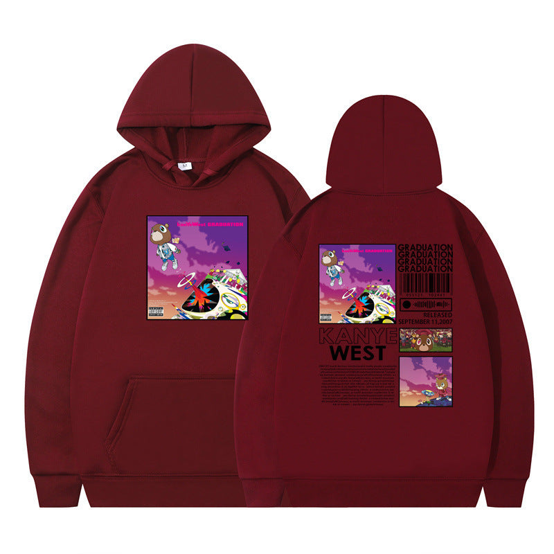 Rapper Kanye West Graduation Printed Hoodie Male Cool Se twe