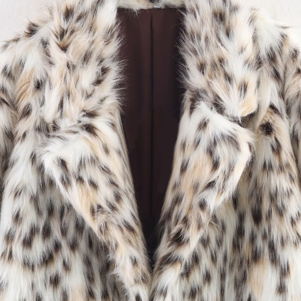 Artificial fur plush coat