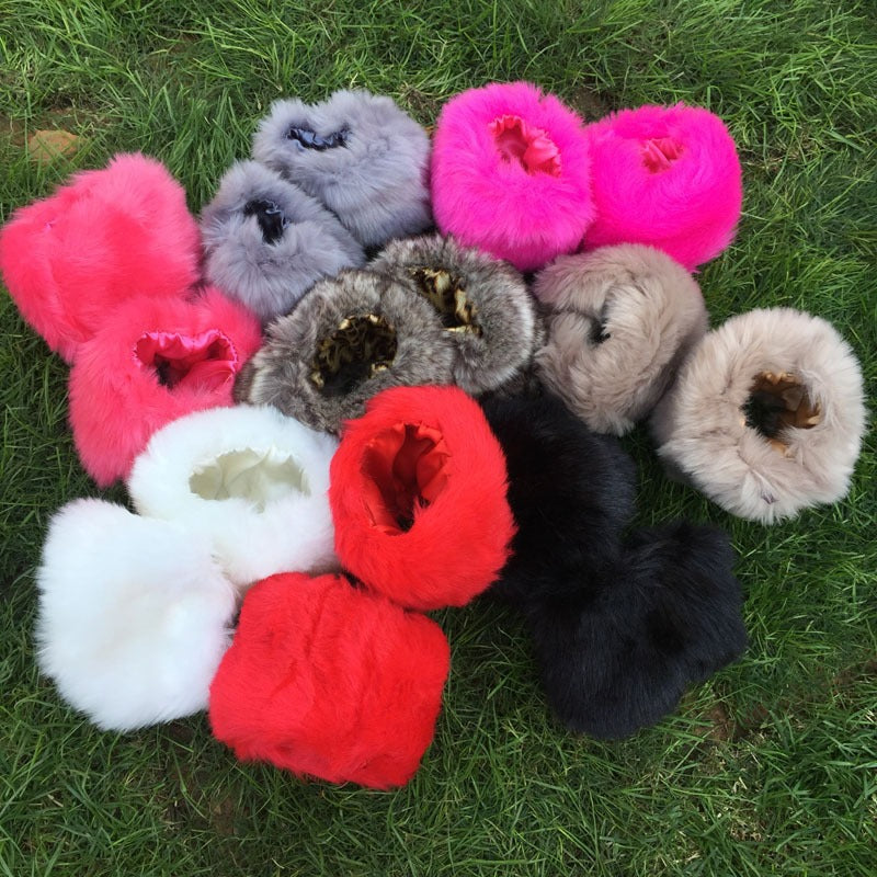 Fur imitation rabbit fur large fur sleeves wrist gloves