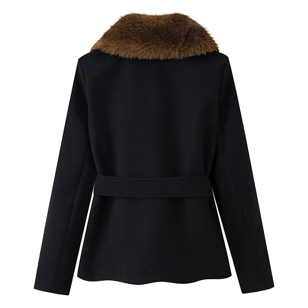 Woolen collar woolen coat
