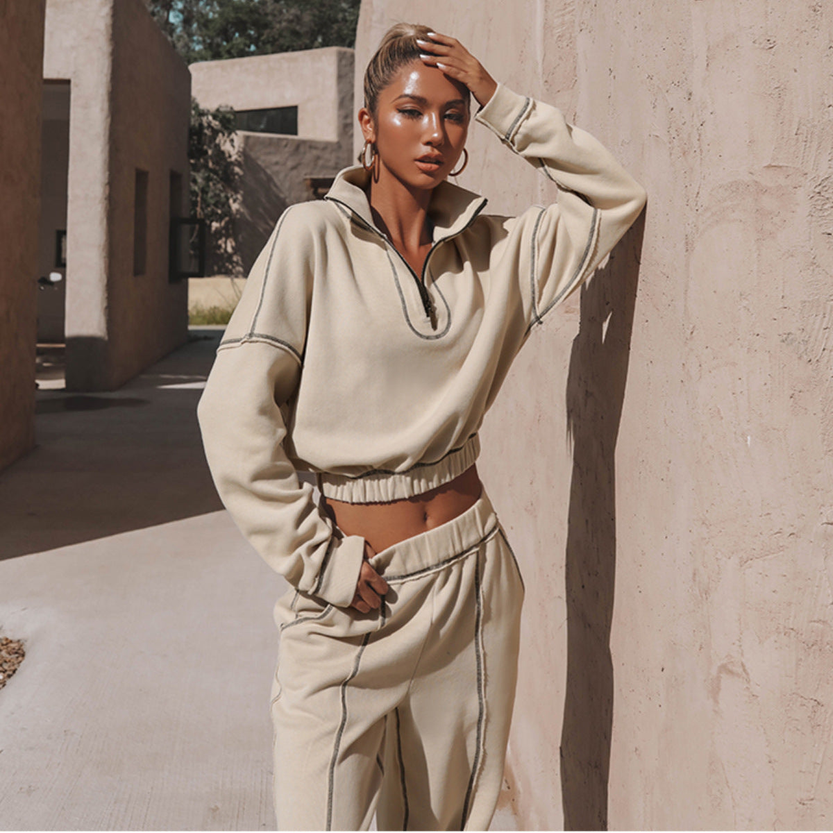 Women's sports hoodie set two-piece set