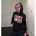 Vintage Leopard Print Letter Embroidered Hoodie, Loose Fit Couple Sweatshirt