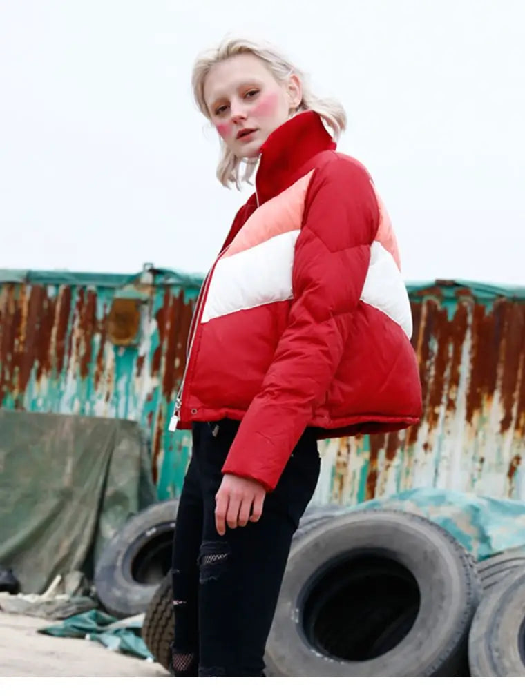 Fashion Women's HIt Color Down Coats Fluffy Thicker Warm Down Coat Female Winter Oversized Warm Down Parkas Coats wy