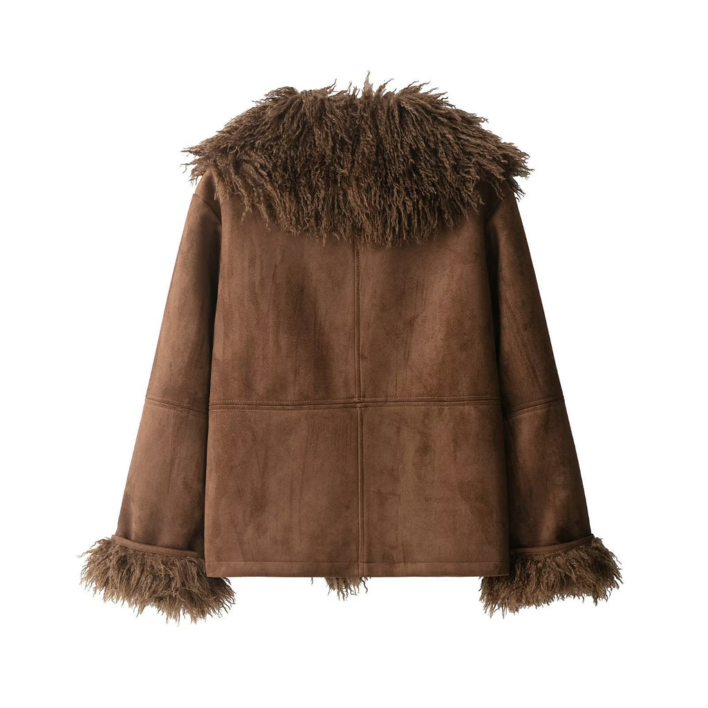Artificial fur effect jacket