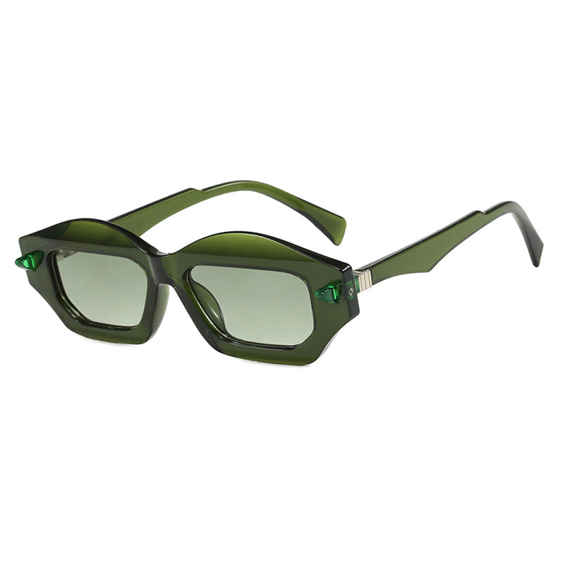 Irregular small frame sunglasses, high-end fashion show sunglasses, versatile, trendy, modern and fashionable sunglasses for women