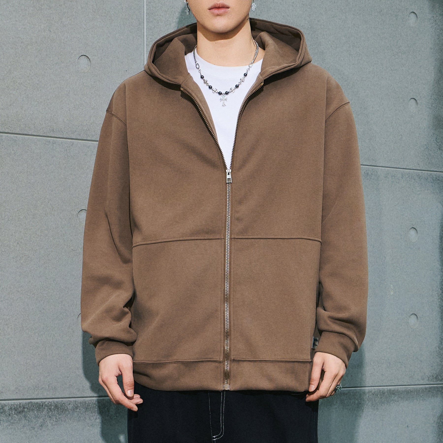 Cardigan zipper hooded sweatshirt for men in autumn and winter