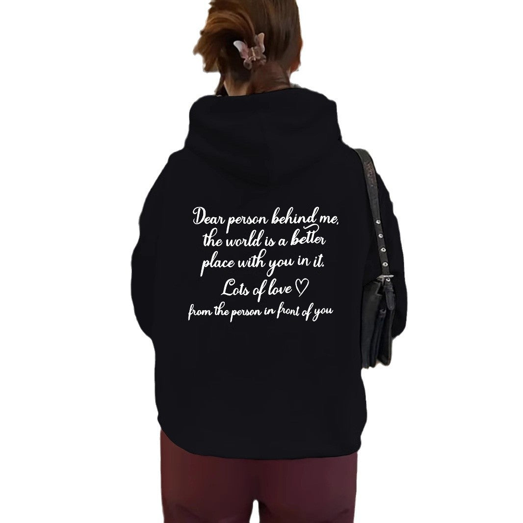 Lots of love printed hoodie