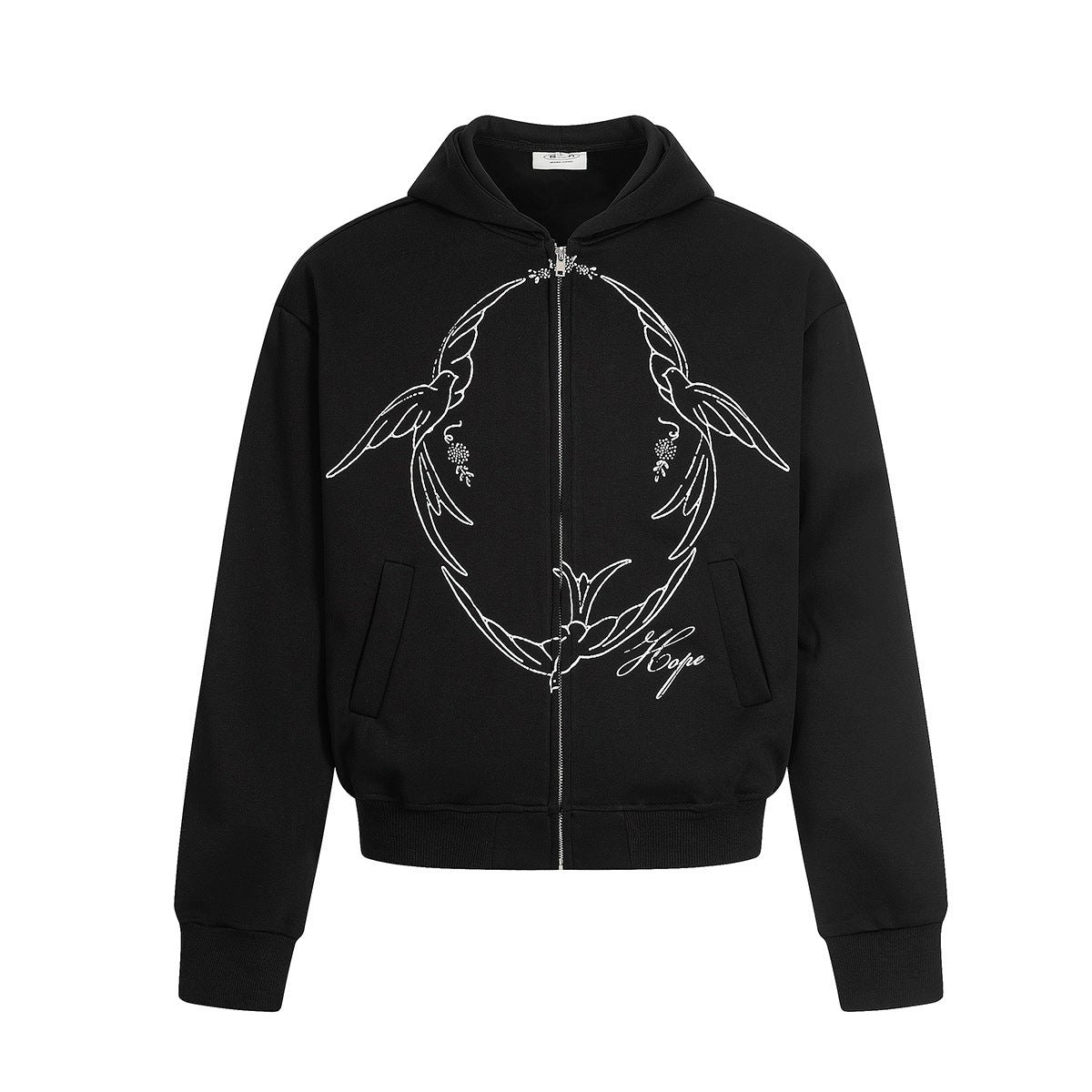 Printed cardigan zipper hoodie