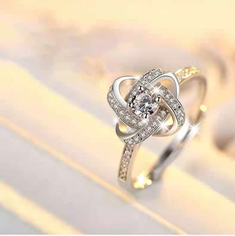 Eight Heart Eight Arrow Zircon Imitation Moissanite Ring for Women and Men's Six Claw Wedding Ring
