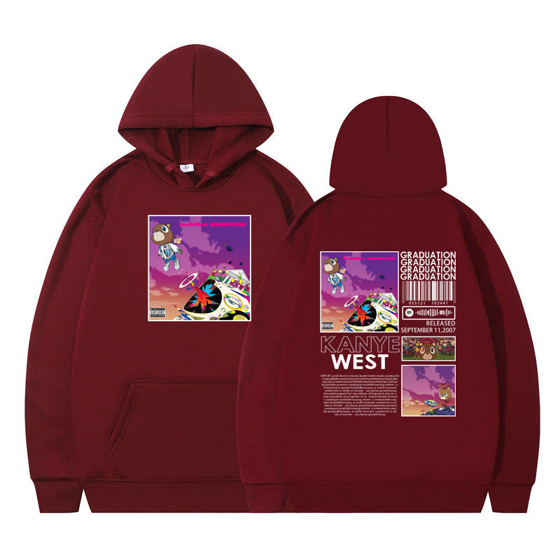 Rapper Kanye West Graduation Printed Hoodie Male Cool Se twe
