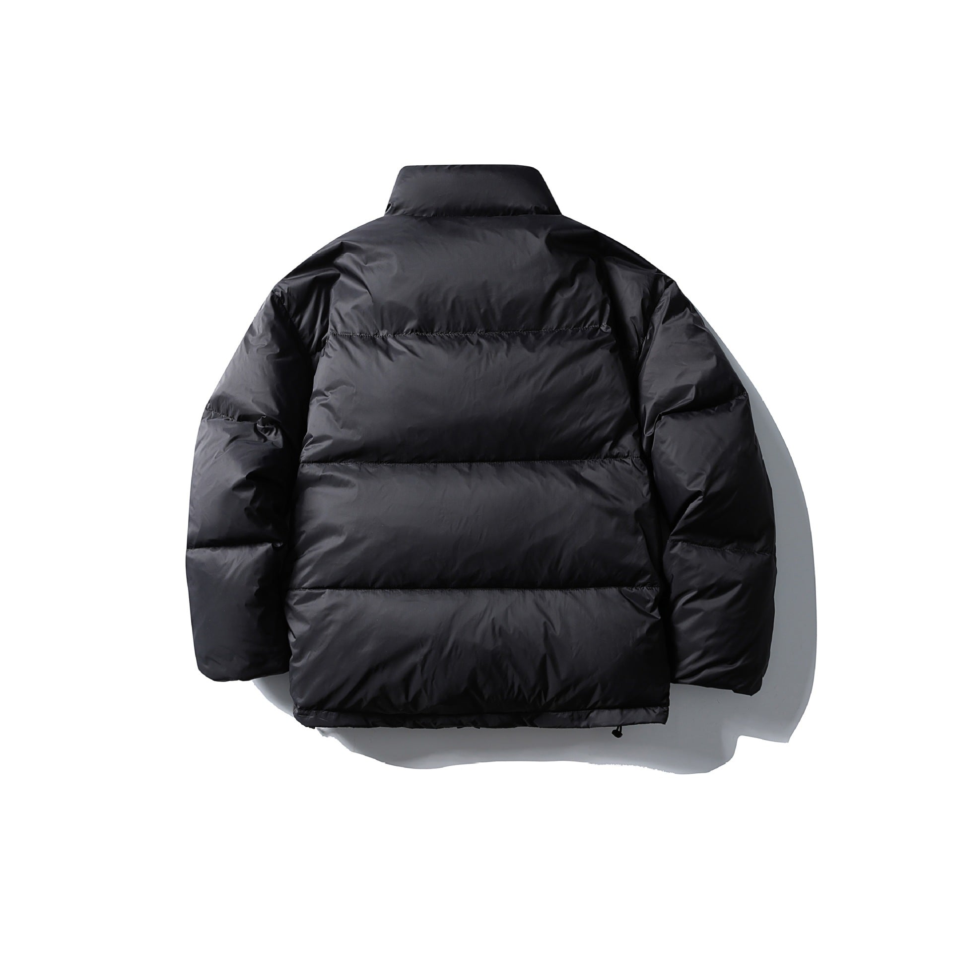 White Duck Down  Zipper  Stand Collar Puffer Down Jacket