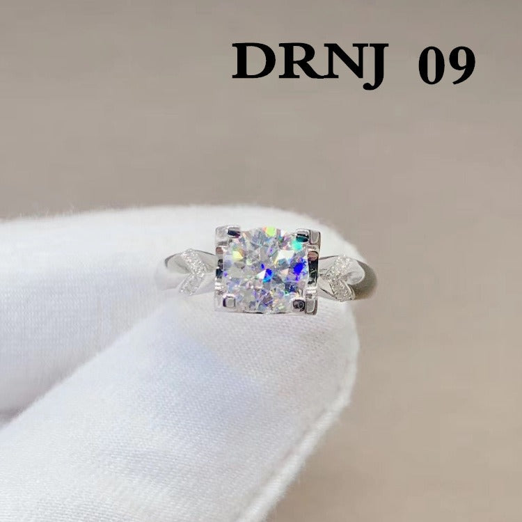 Eight Heart Eight Arrow Zircon Imitation Moissanite Ring for Women and Men's Six Claw Wedding Ring