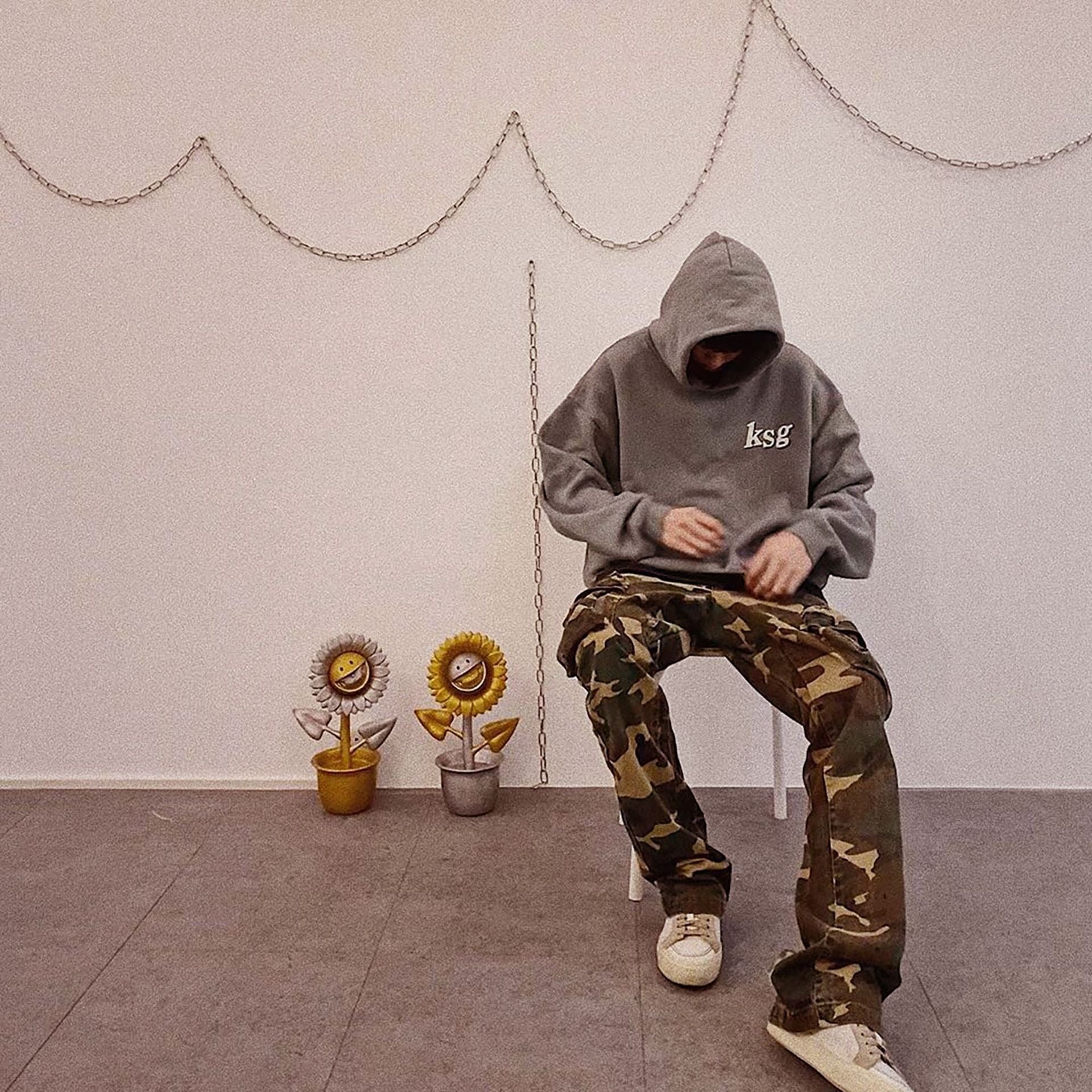 Kanye Unisex Graffiti Foam Letter Printed Hooded Sweater