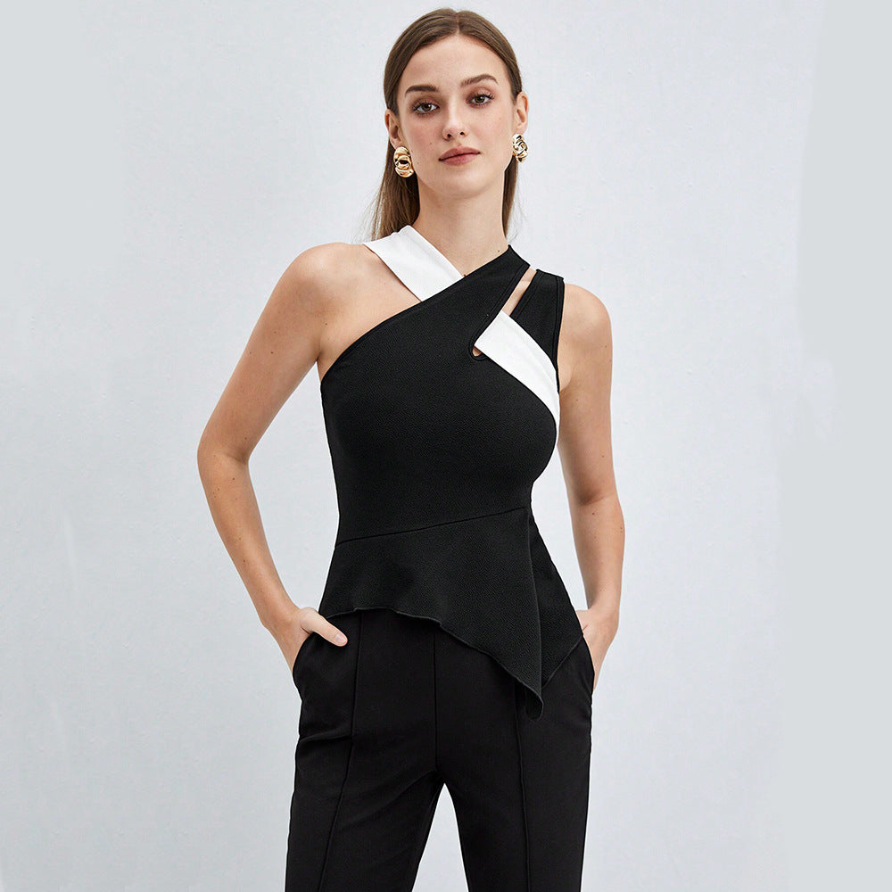Women's trendy vest design with cross suspender top