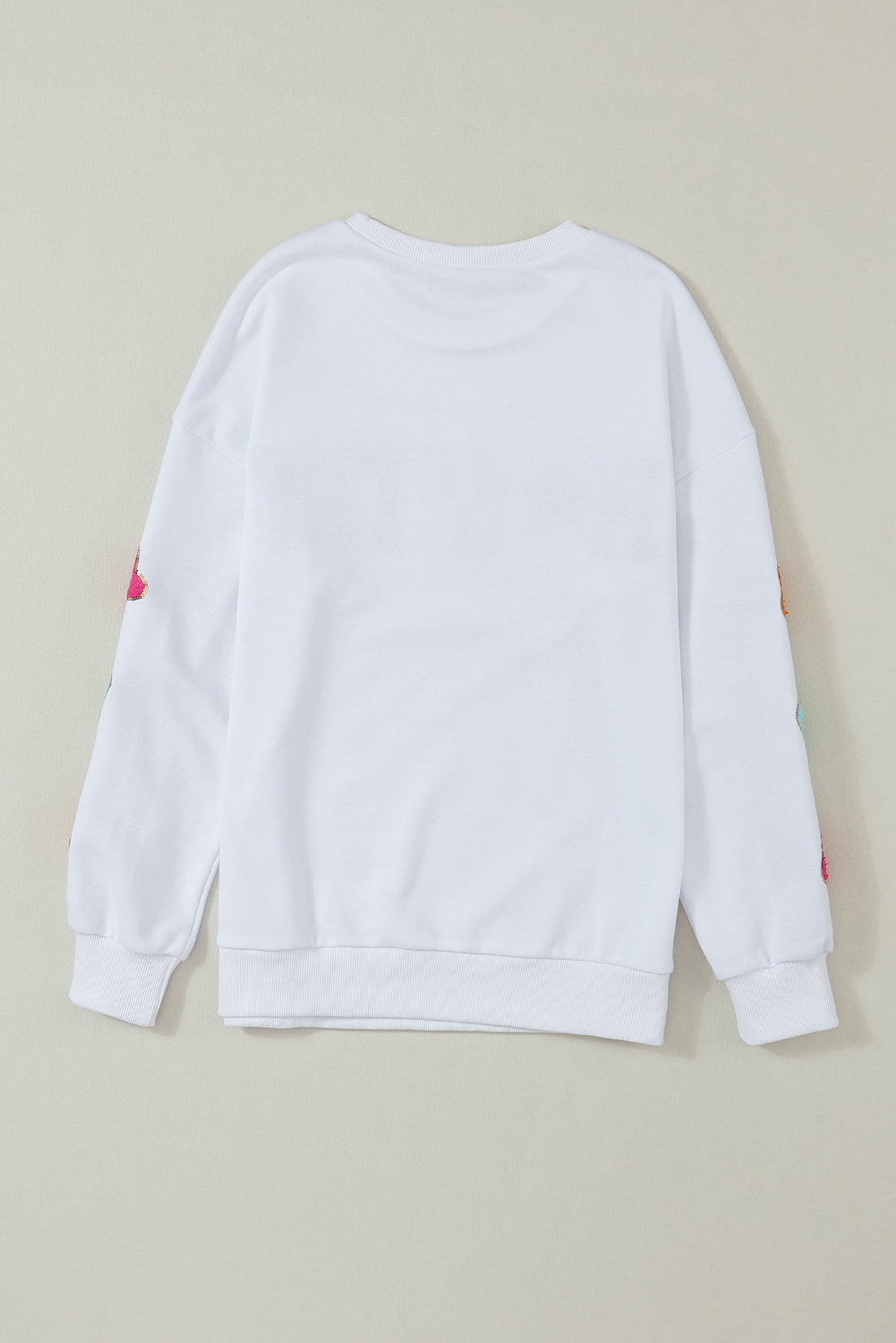 Black Howdy Glitter Chenille Patch Graphic Casual Sweatshirt