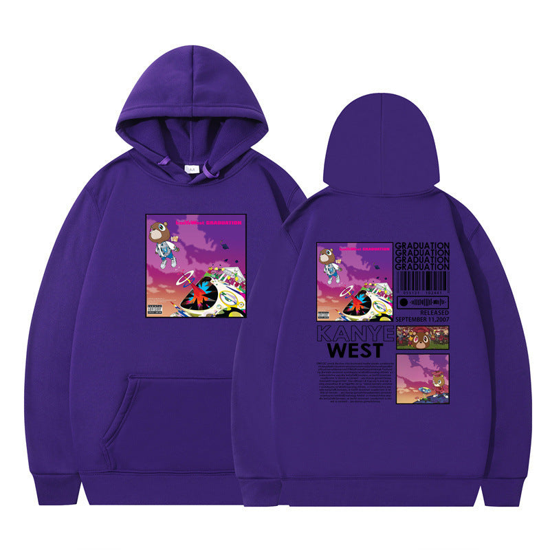 Rapper Kanye West Graduation Printed Hoodie Male Cool Se twe