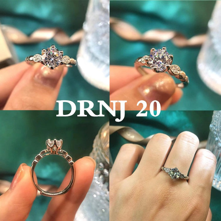Eight Heart Eight Arrow Zircon Imitation Moissanite Ring for Women and Men's Six Claw Wedding Ring
