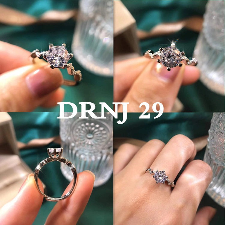 Eight Heart Eight Arrow Zircon Imitation Moissanite Ring for Women and Men's Six Claw Wedding Ring