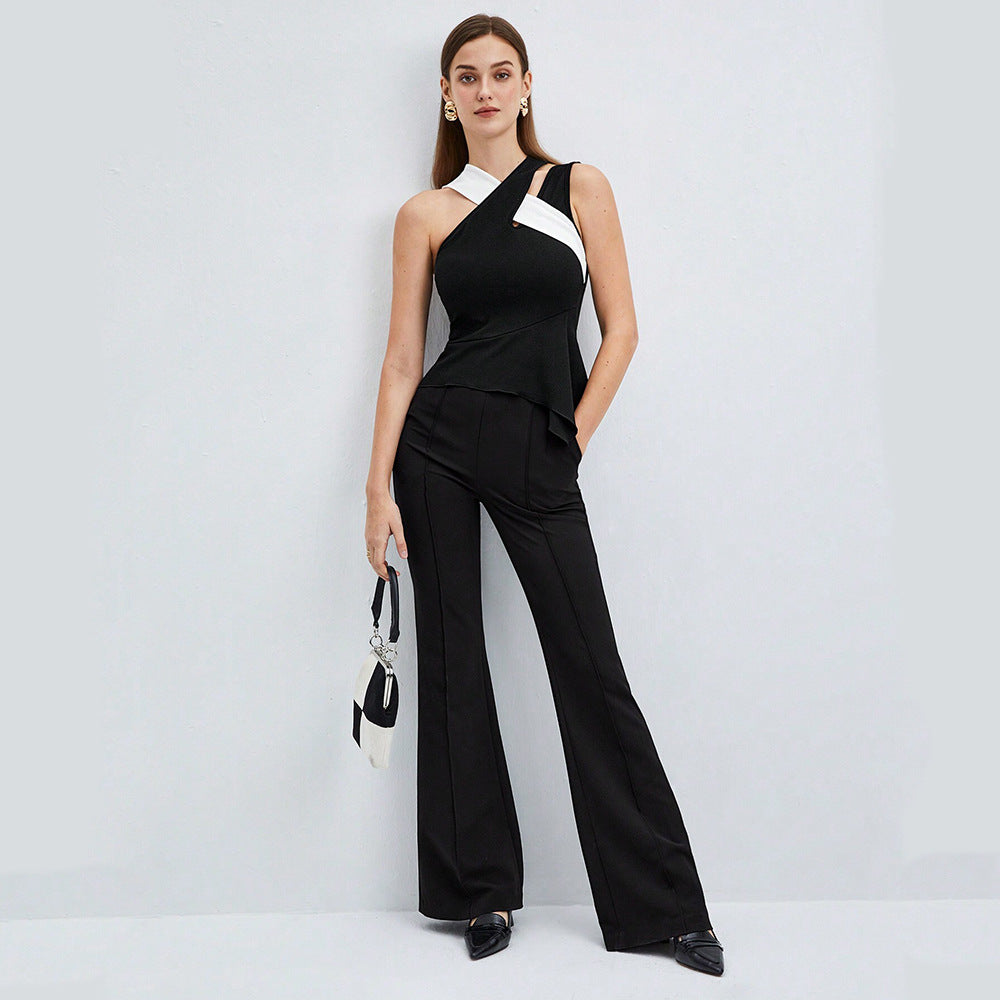 Women's trendy vest design with cross suspender top